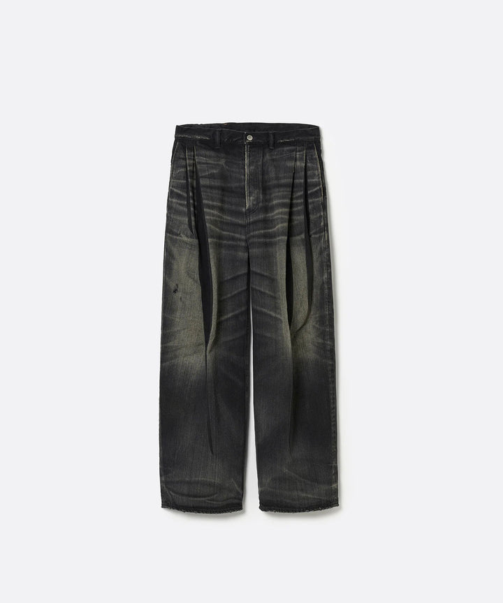 【SUBLATIONS】2TUCK WIDE DENIM PANTS "ENTASIS MK-Ⅱ" - USED BLACK