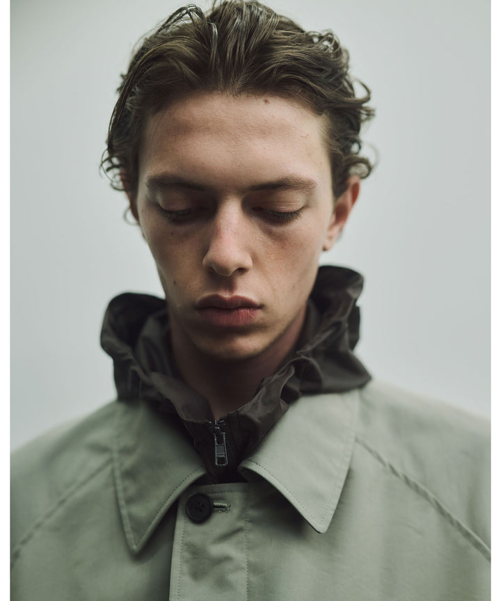 ssstein(シュタイン)のEXTRA LIGHT NYLON SHIRRED ZIP HOOD JACKET - DARK BROWNの公式通販サイトsession福岡セレクトショップ