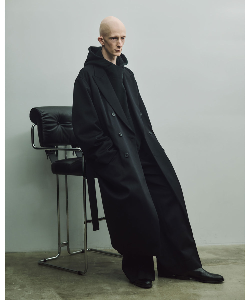 ssstein(シュタイン)のW/SI SATIN PEAK LAPEL LONG COAT - BLACKの公式通販サイトsession福岡セレクトショップ