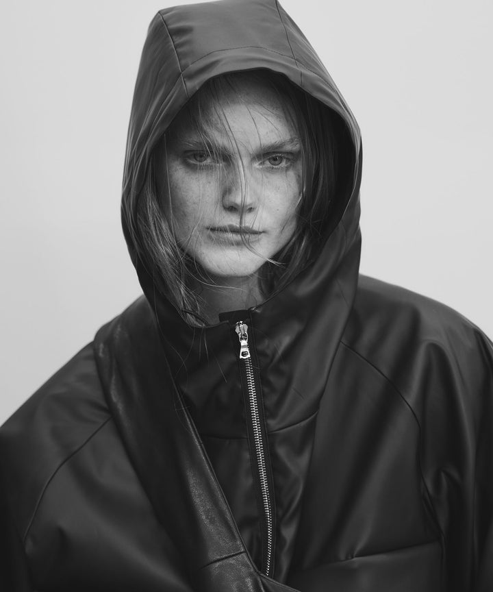 stein(シュタイン)の24SSコレクションHOODED SHORT JACKETのBLACK(CORTING) 