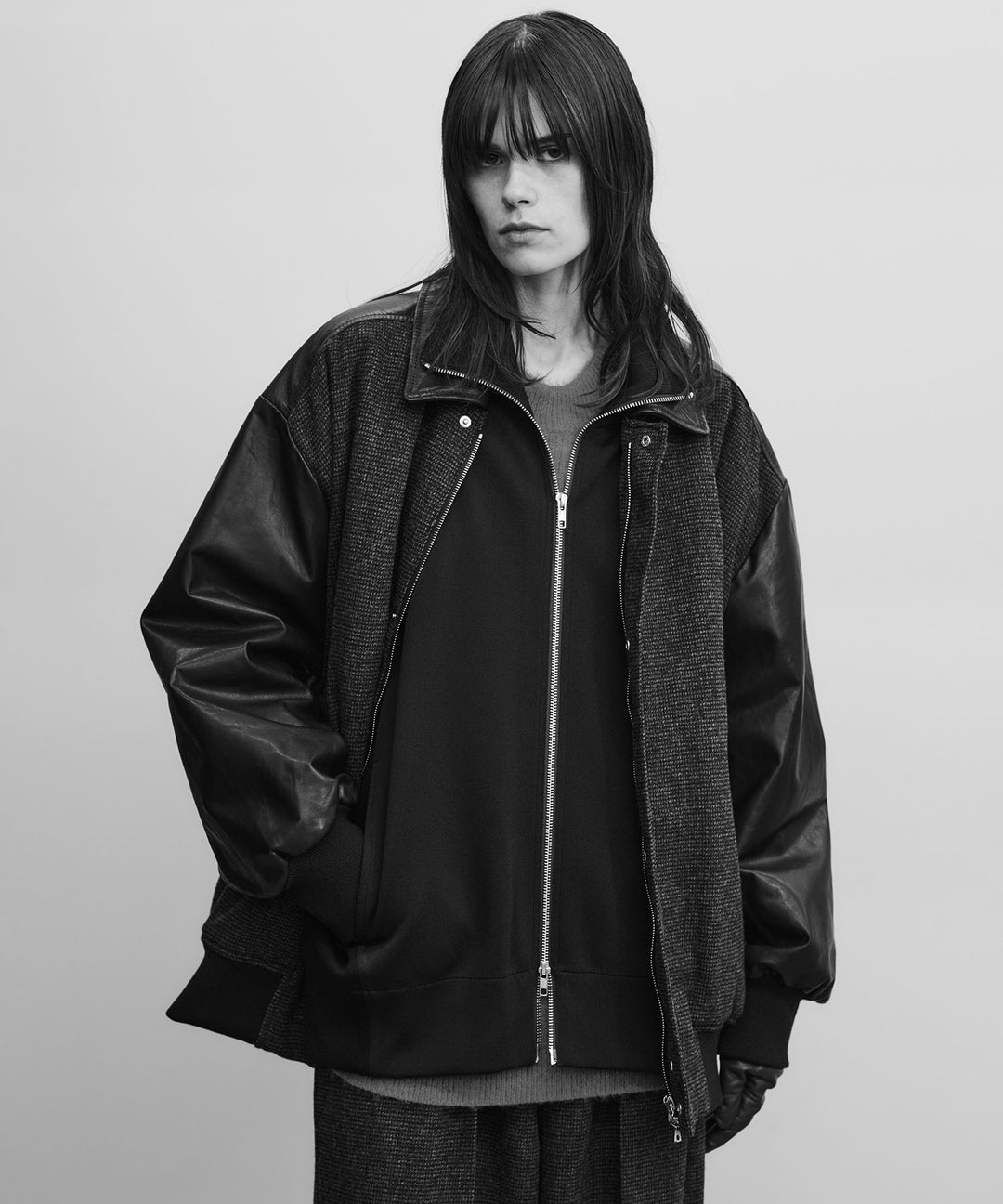 【stein】ssstein シュタインのCUPRO BICOLOR ZIP JACKETのBLACK × BLACK 公式通販サイトsession福岡セレクトショップ