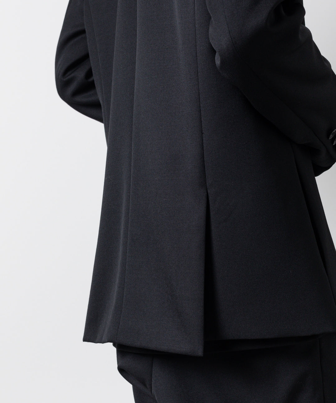 【ato】WOOL TWILL NO COLLAR JACKET - BLACK