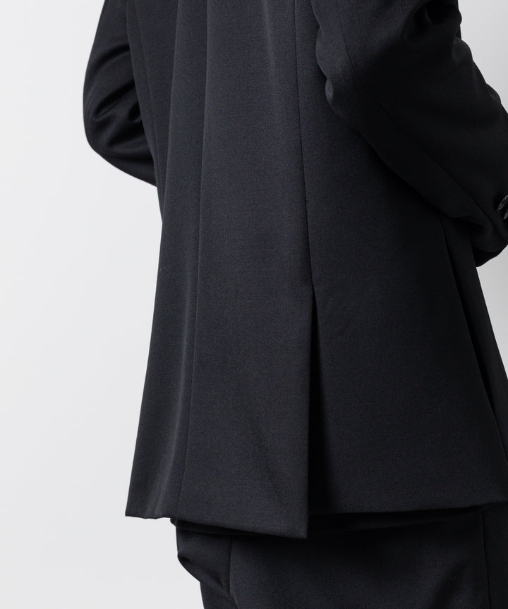 【ato】WOOL TWILL NO COLLAR JACKET - BLACK