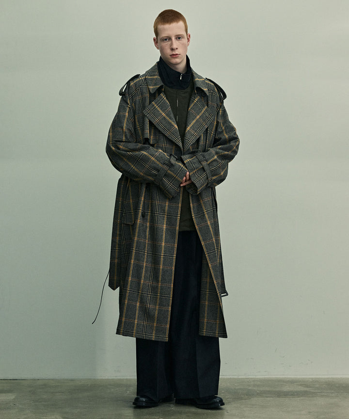 stein(シュタイン)の23AWコレクションOVERSIZED TRENCH COATのGLEN CHECK