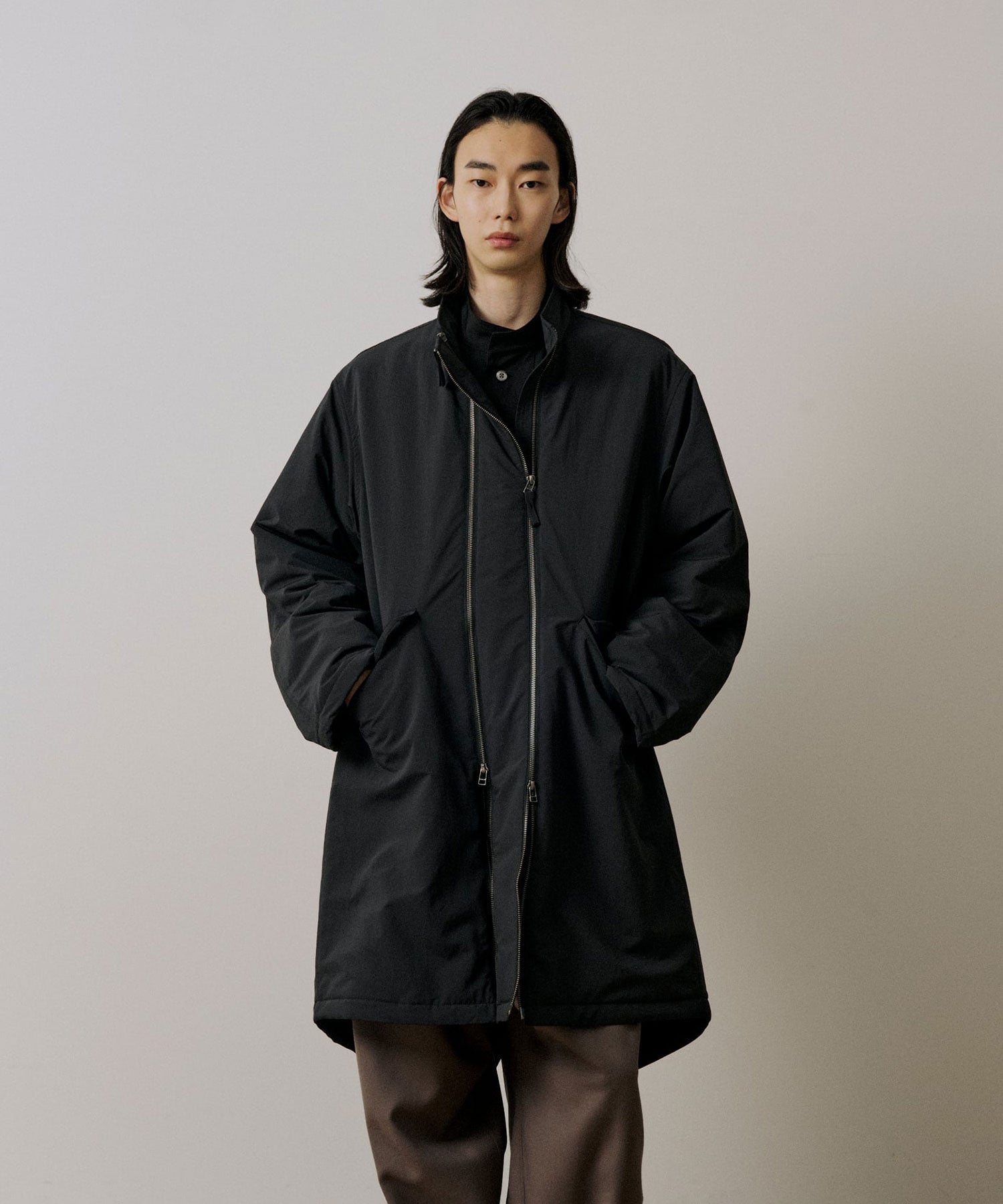 UJOH ウジョーのW ZIP FISH TAIL FIELD COATのBLACK公式通販サイトsession福岡セレクトショップ