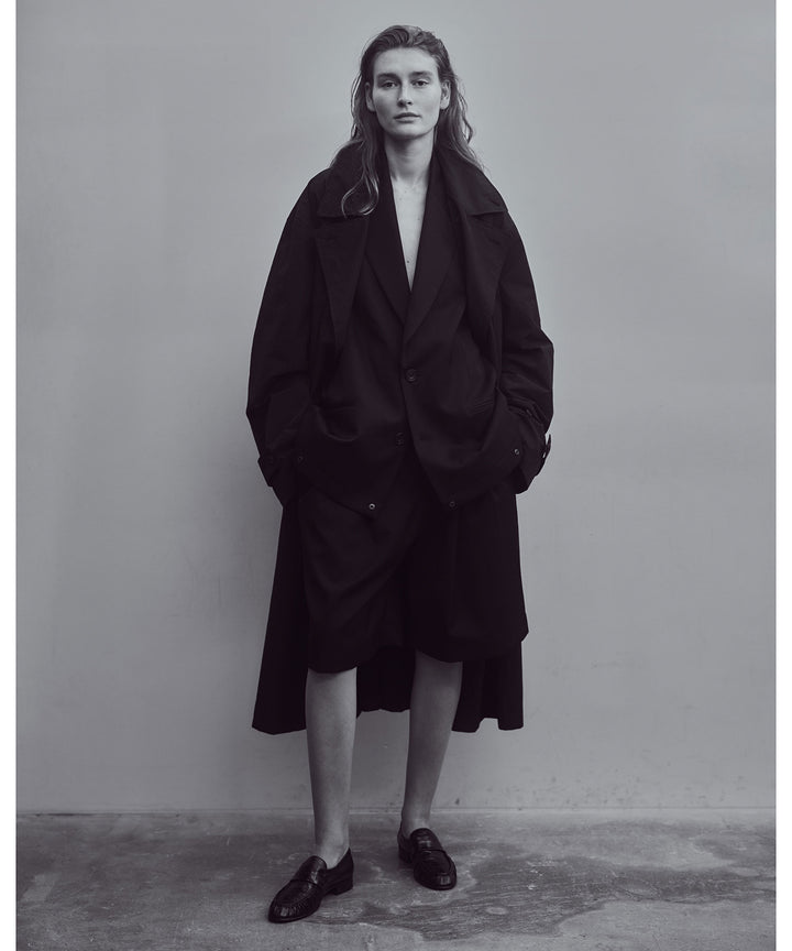 ssstein(シュタイン)のWINDPROOF NYLON DOUBLE BREASTED COAT - BLACK 公式通販サイトsession福岡セレクトショップ