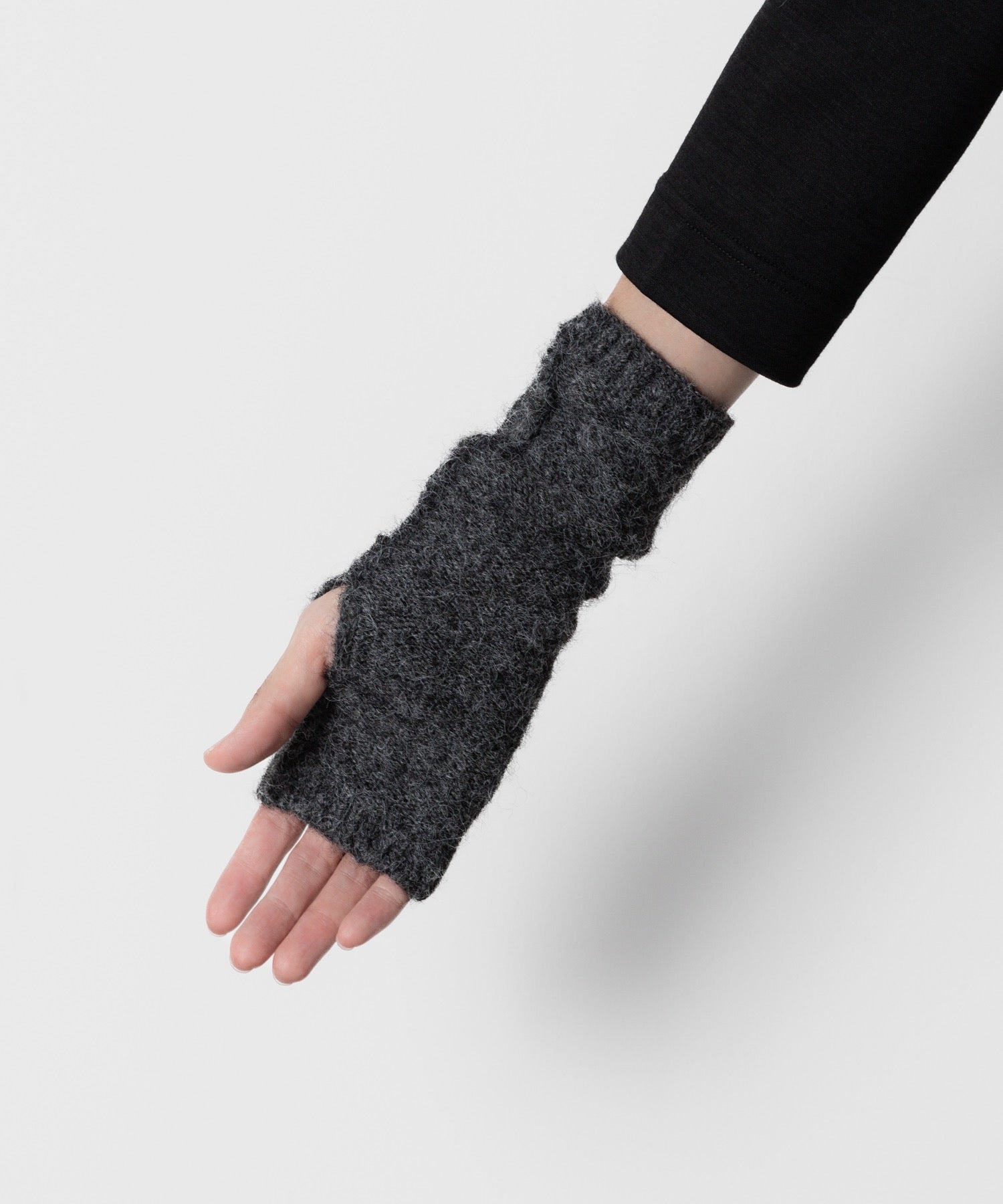 【 VEIN 】SHAGGY KNIT GLOVE - X.GRAY