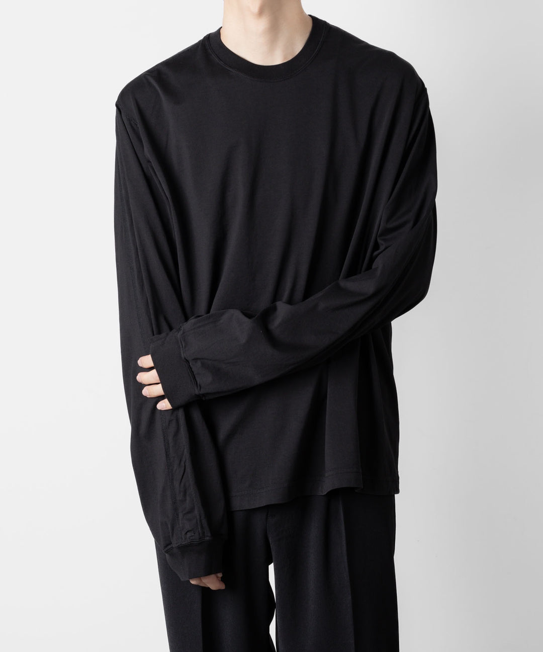 VEIN ヴェインの100/3 SUEDE JERSEY VESSEL L/S TEE - BLACKの公式通販サイトsession福岡セレクトショップ
