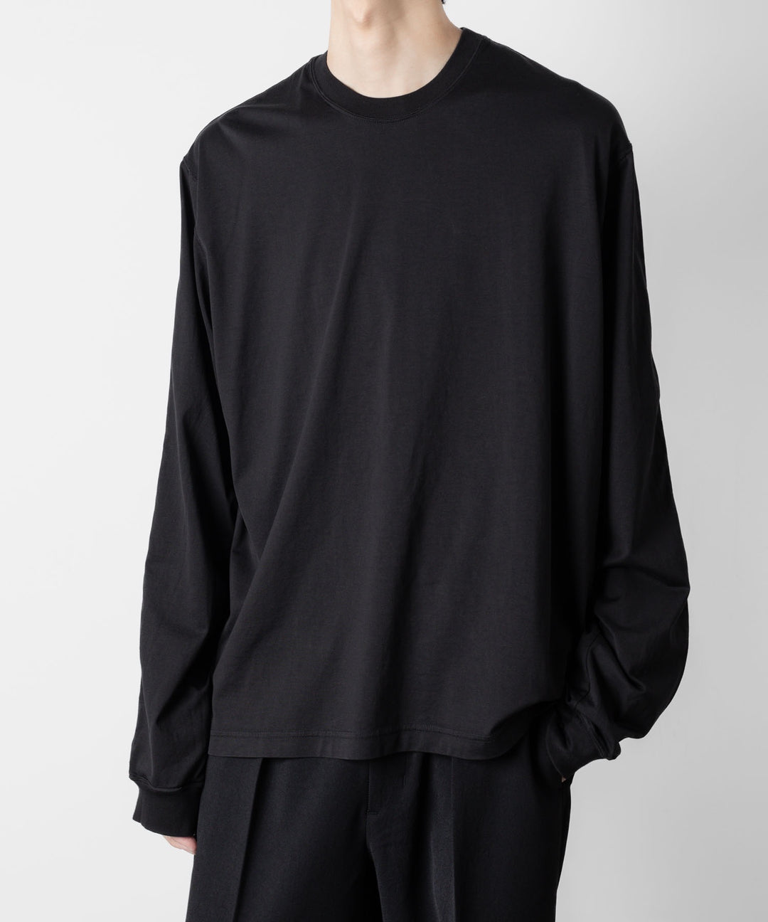 VEIN ヴェインの100/3 SUEDE JERSEY VESSEL L/S TEE - BLACKの公式通販サイトsession福岡セレクトショップ