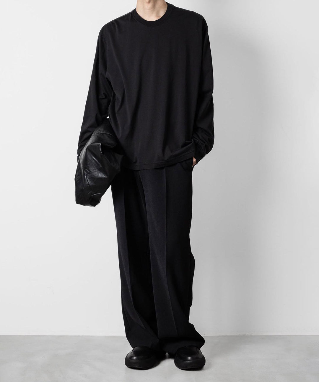 VEIN ヴェインの100/3 SUEDE JERSEY VESSEL L/S TEE - BLACKの公式通販サイトsession福岡セレクトショップ
