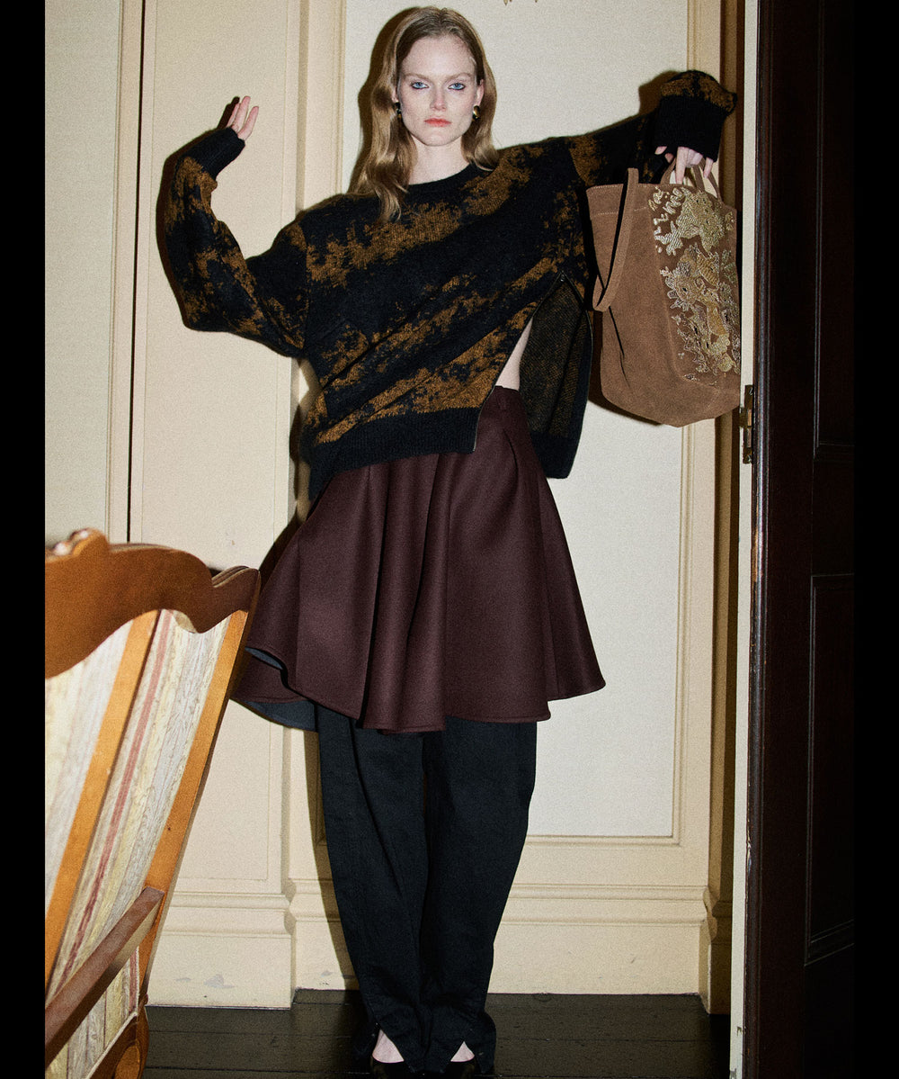 ANTHEM A-アンセムエーのSURI-ALPACA JACQUARD KNIT PULLOVERのBLACK公式通販サイトsession福岡セレクトショップ