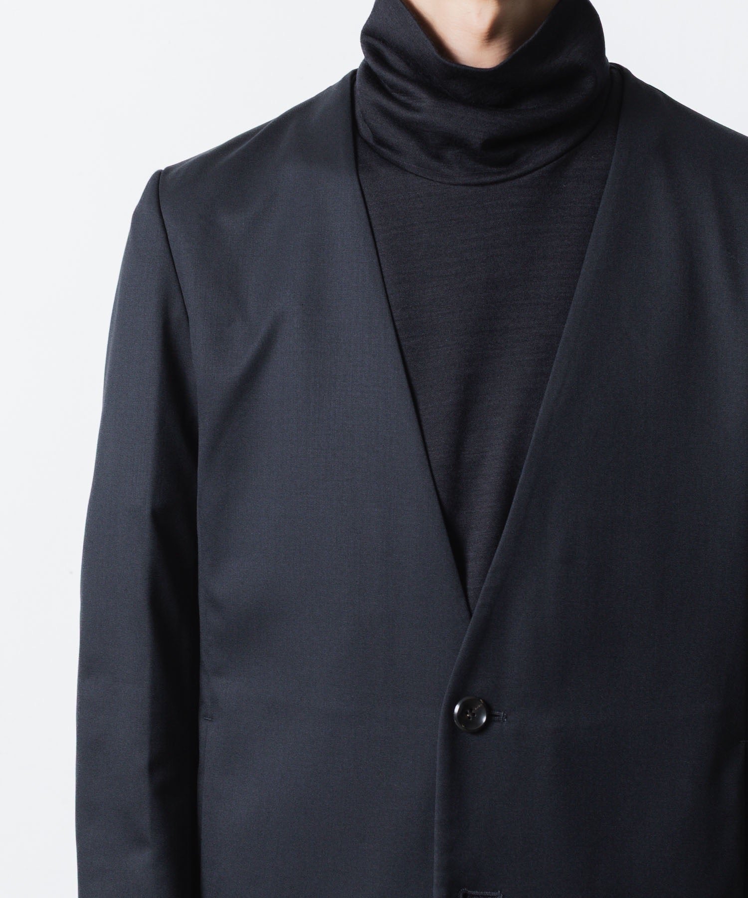 ATTACHMENT アタッチメントのT/W/SI STRETCH GABARDINE COLLARLESS JKT - D.NAVYの公式通販サイトsession福岡セレクトショップ