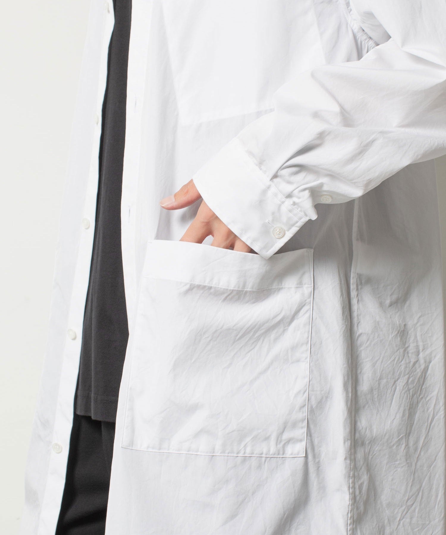 VEIN ヴェインの140/2 GIZA BROAD LONG SHIRT - WHITEの公式通販サイトsession福岡セレクトショップ