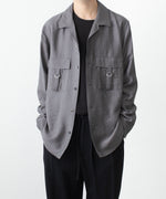 画像をギャラリービューアに読み込む, ATTACHMENT アタッチメントのLY/SI LAWN PATCH POCKET OPEN COLLAR L/S SHIRT - D.GRAYの公式通販サイトsession福岡セレクトショップ
