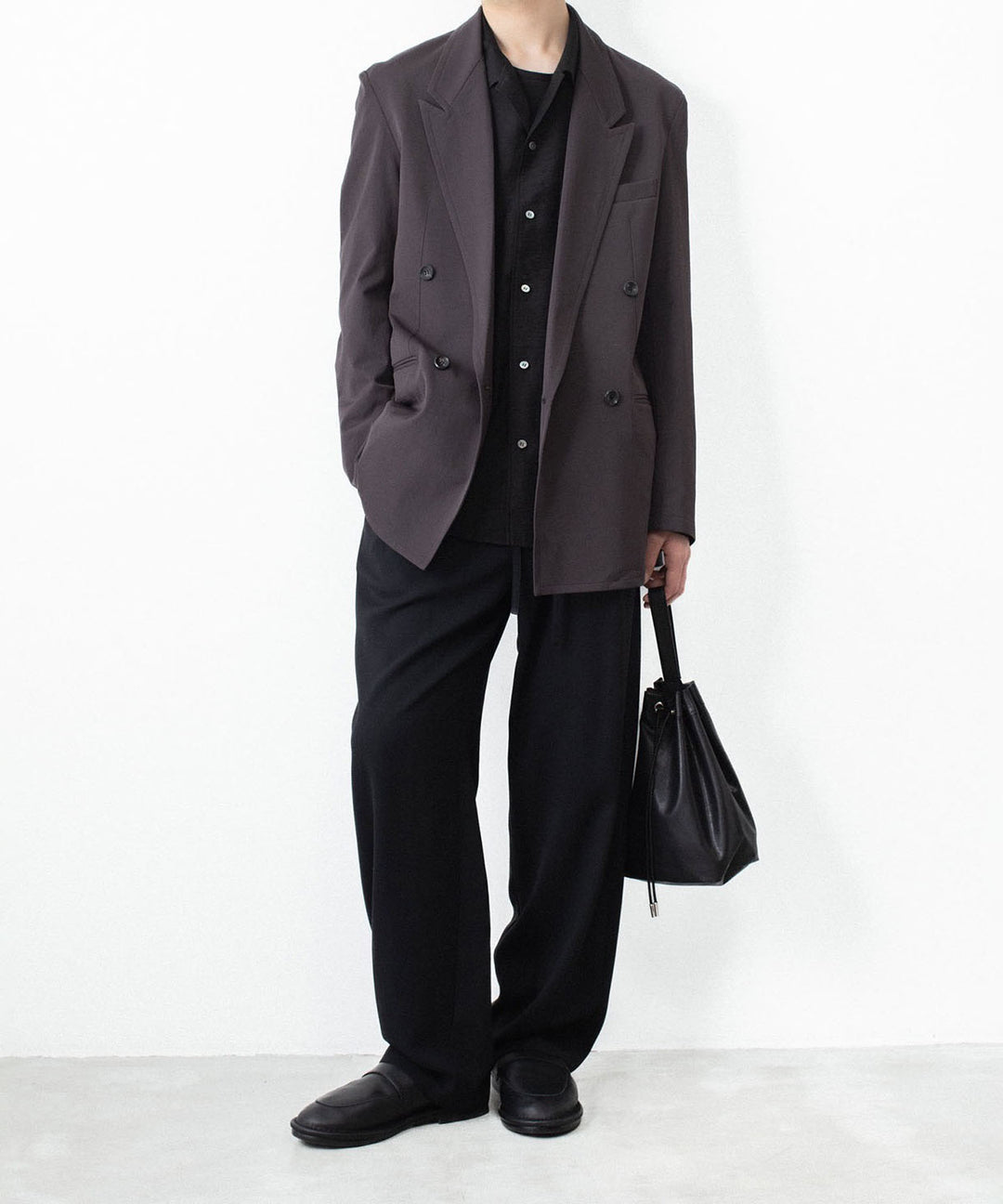 ATTACHMENT アタッチメントのLY/SI LAWN PATCH POCKET OPEN COLLAR L/S SHIRT - BLACKの公式通販サイトsession福岡セレクトショップ