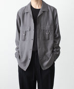 画像をギャラリービューアに読み込む, ATTACHMENT アタッチメントのLY/SI LAWN PATCH POCKET OPEN COLLAR L/S SHIRT - D.GRAYの公式通販サイトsession福岡セレクトショップ
