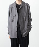 画像をギャラリービューアに読み込む, ATTACHMENT アタッチメントのLY/SI LAWN PATCH POCKET OPEN COLLAR L/S SHIRT - D.GRAYの公式通販サイトsession福岡セレクトショップ
