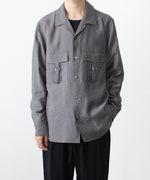 画像をギャラリービューアに読み込む, ATTACHMENT アタッチメントのLY/SI LAWN PATCH POCKET OPEN COLLAR L/S SHIRT - D.GRAYの公式通販サイトsession福岡セレクトショップ
