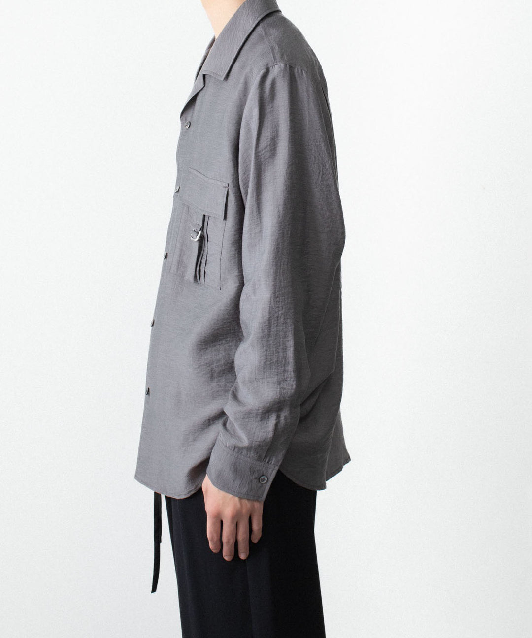 ATTACHMENT アタッチメントのLY/SI LAWN PATCH POCKET OPEN COLLAR L/S SHIRT - D.GRAYの公式通販サイトsession福岡セレクトショップ
