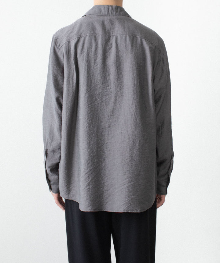 ATTACHMENT アタッチメントのLY/SI LAWN PATCH POCKET OPEN COLLAR L/S SHIRT - D.GRAYの公式通販サイトsession福岡セレクトショップ