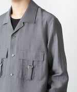 画像をギャラリービューアに読み込む, ATTACHMENT アタッチメントのLY/SI LAWN PATCH POCKET OPEN COLLAR L/S SHIRT - D.GRAYの公式通販サイトsession福岡セレクトショップ

