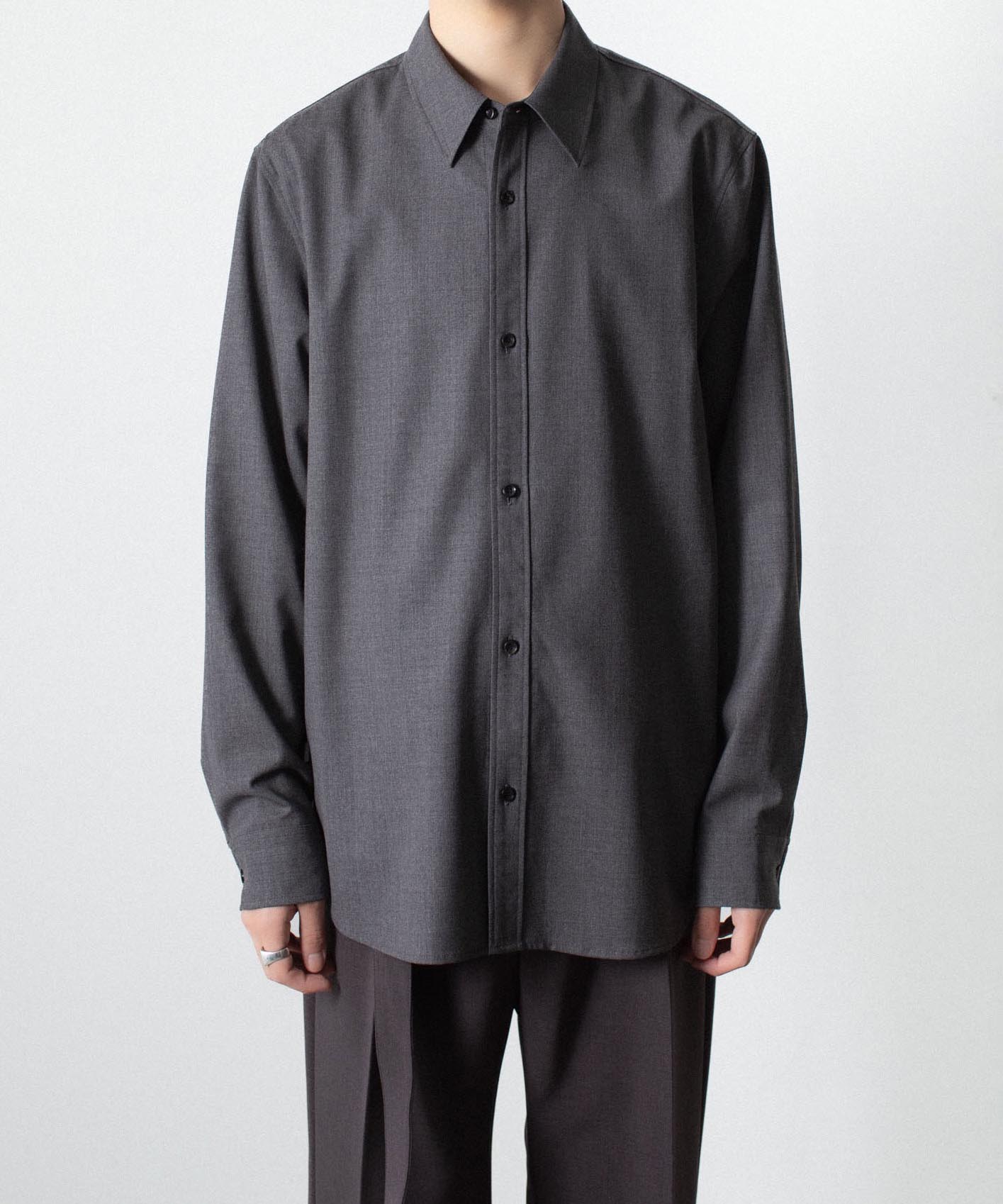 ATTACHMENT /アタッチメント】WO/TA STRETCH TRO L/S SHIRT - D.GRAY 