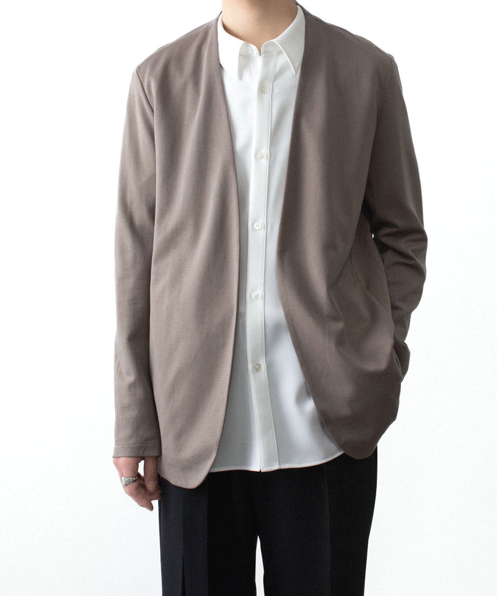 ATTACHMENT アタッチメントのCOTTON DOUBLE FACE COLLARLESS CARDIGAN - KHAKI GRAYの公式通販サイトsession福岡セレクトショップ