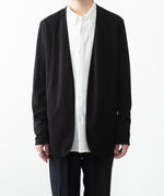 画像をギャラリービューアに読み込む, 【 ATTACHMENT 】COTTON DOUBLE FACE COLLARLESS CARDIGAN - BLACK
