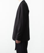 画像をギャラリービューアに読み込む, 【 ATTACHMENT 】COTTON DOUBLE FACE COLLARLESS CARDIGAN - BLACK
