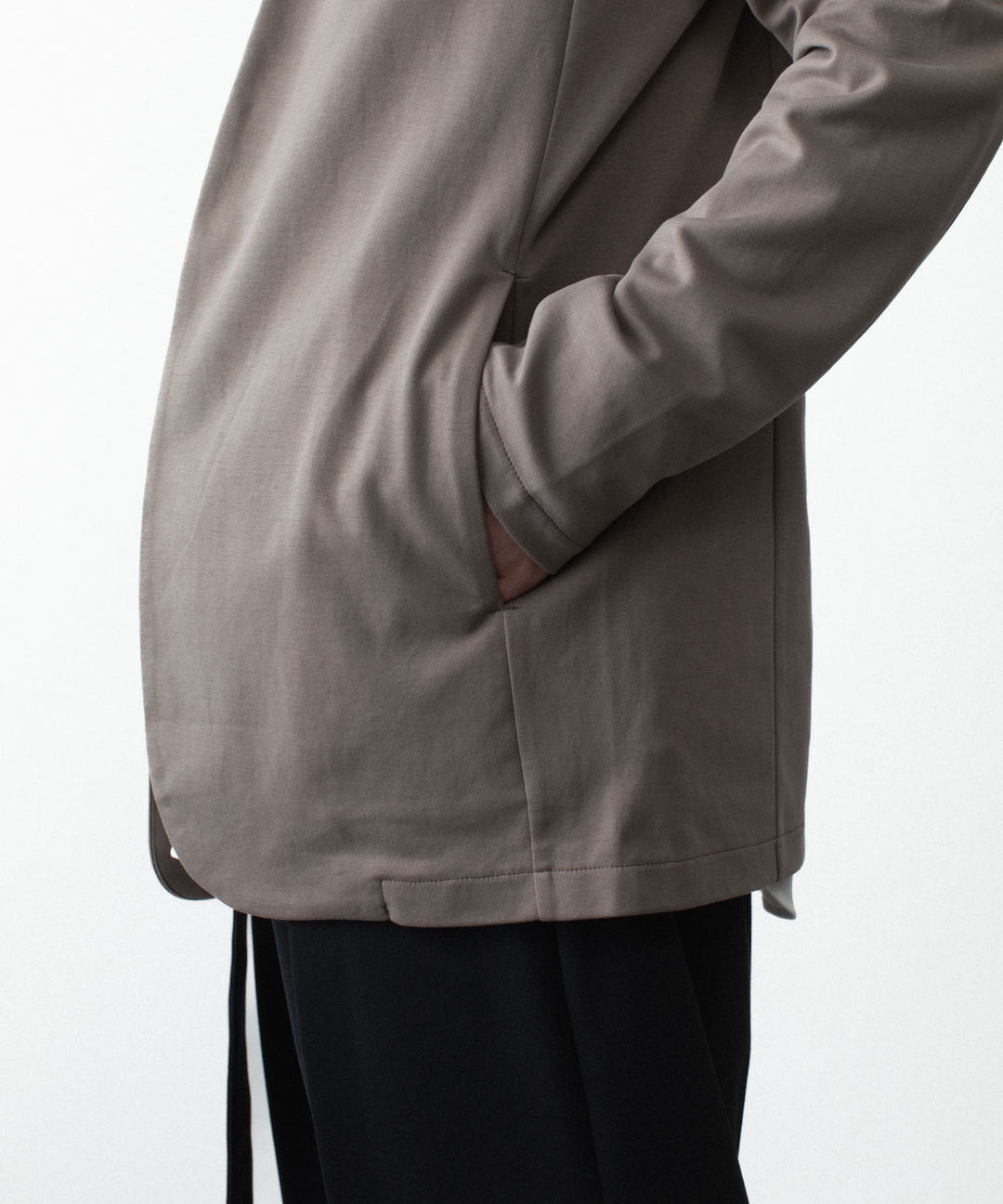 ATTACHMENT アタッチメントのCOTTON DOUBLE FACE COLLARLESS CARDIGAN - KHAKI GRAYの公式通販サイトsession福岡セレクトショップ