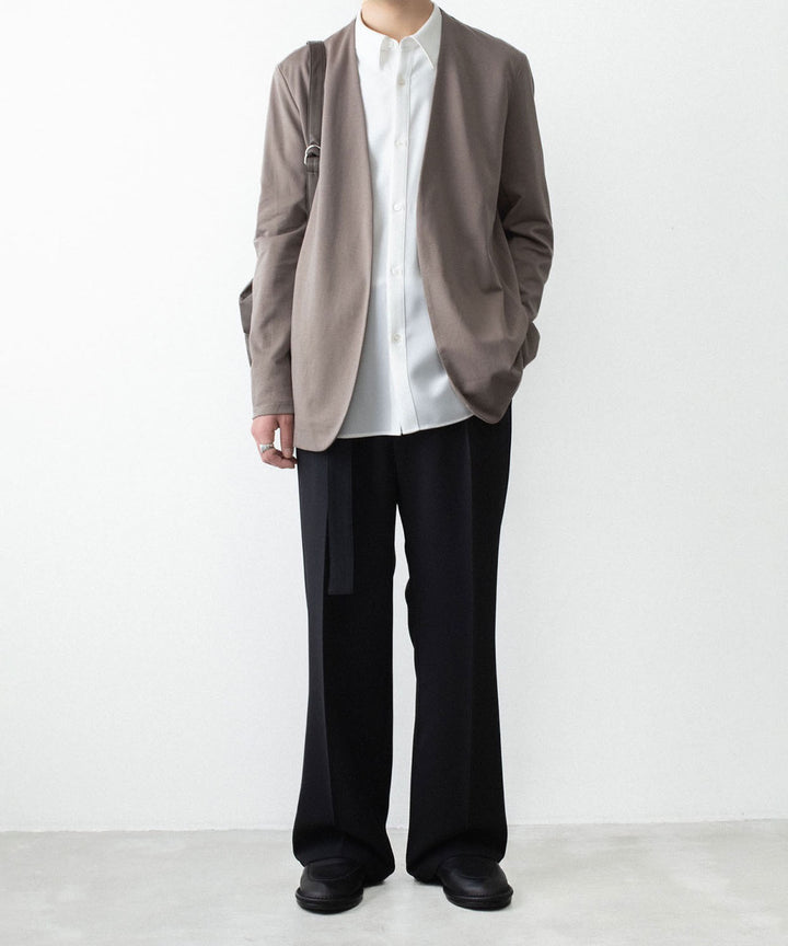ATTACHMENT アタッチメントのCOTTON DOUBLE FACE COLLARLESS CARDIGAN - KHAKI GRAYの公式通販サイトsession福岡セレクトショップ