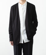 画像をギャラリービューアに読み込む, 【 ATTACHMENT 】COTTON DOUBLE FACE COLLARLESS CARDIGAN - BLACK
