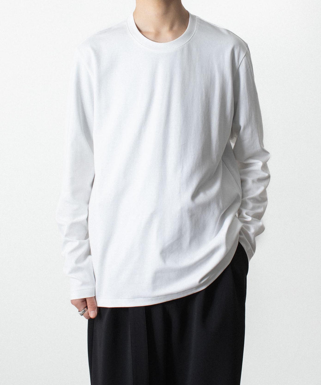 ATTACHMENT アタッチメントのCOTTON DOUBLE FACE SLIM FIT L/S TEE - WHITEの公式通販サイトsession福岡セレクトショップ