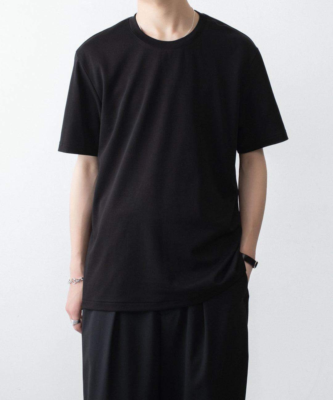 ATTACHMENT アタッチメントのCOTTON DOUBLE FACE SLIM FIT S/S TEE - BLACKの公式通販サイトsession福岡セレクトショップ