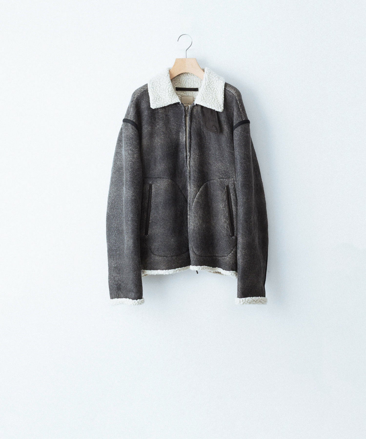 ANTHEM A / アンセムエー】CRACK WOOL BOA BOMBER JACKET - CARBON