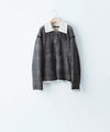 【ANTHEM A】CRACK WOOL BOA BOMBER JACKET - CARBON