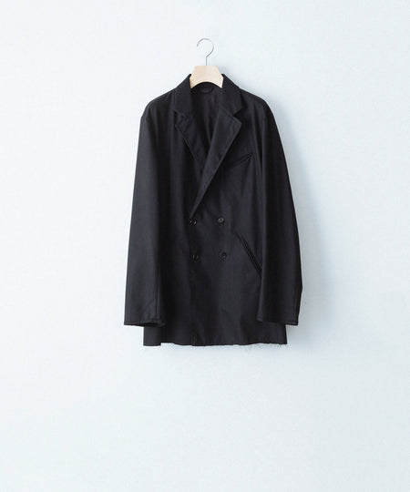 【ANTHEM A】WOOL CASHMERE POPLIN MELTON JACKET - BLACK
