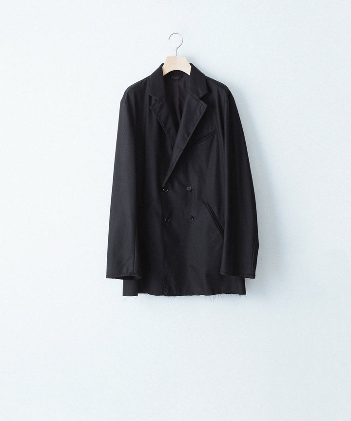 【ANTHEM A】WOOL CASHMERE POPLIN MELTON JACKET - BLACK