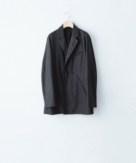 【ANTHEM A】WOOL CASHMERE POPLIN MELTON JACKET - CHARCOAL