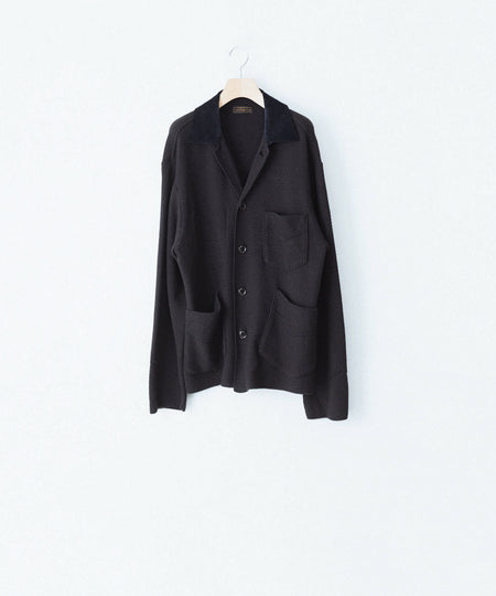 【ANTHEM A】SPARKLE MOSS STITCH KNIT JACKET - CHARCOAL