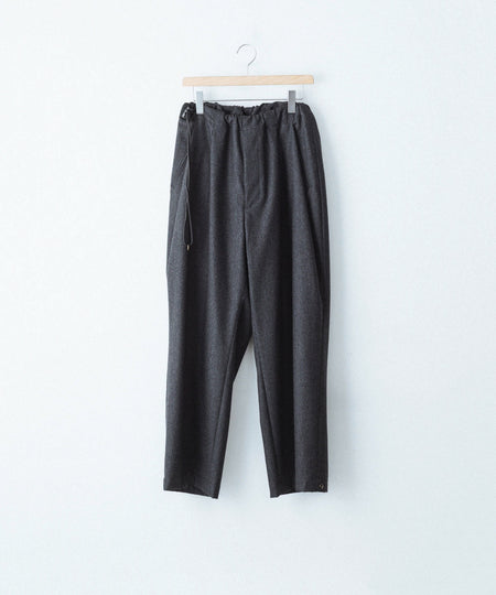 【ANTHEM A】WOOL CASHMERE POPLIN MELTON NO-BRAINER PANTS - CHARCOAL