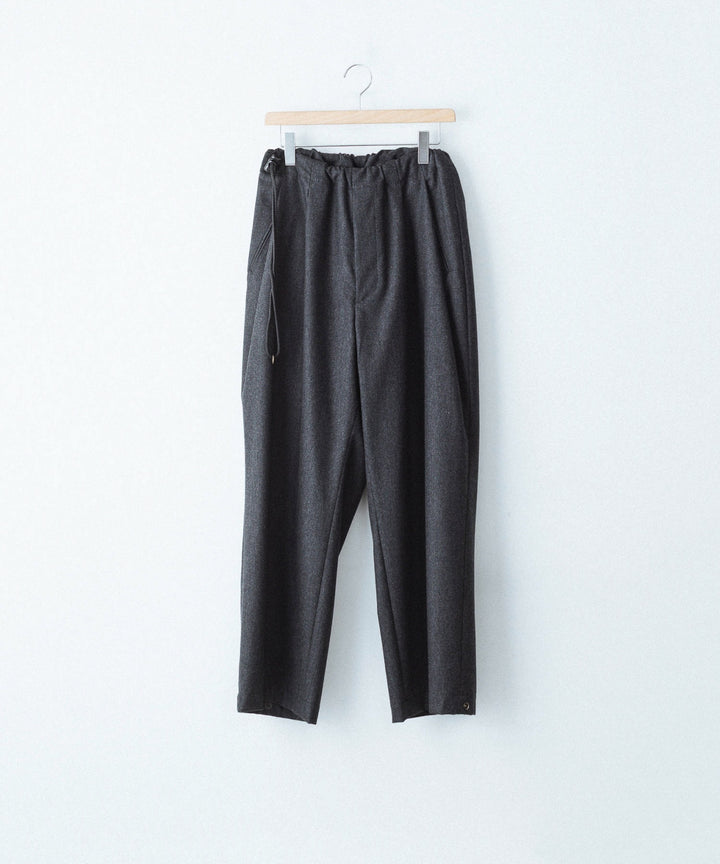 【ANTHEM A】WOOL CASHMERE POPLIN MELTON NO-BRAINER PANTS - CHARCOAL