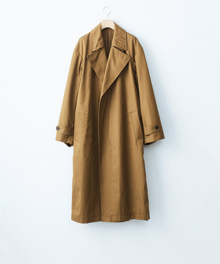 【ANTHEM A】LAYERED WATERPROOF COTTON OVER COAT - GOLDEN BROWN
