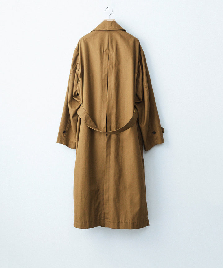 【ANTHEM A】LAYERED WATERPROOF COTTON OVER COAT - GOLDEN BROWN