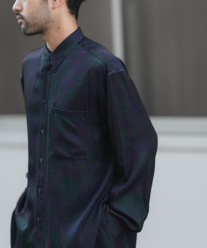 ANTHEM A-アンセムエーのLAYER PATTERN PRINTED SHIRTのFOG NAVY 公式通販サイトsession福岡セレクトショップ