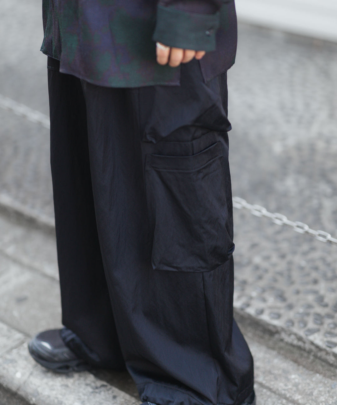 ANTHEM A-アンセムエーのSATIN MILITARY EASY PANTSのBLACK 公式通販サイトsession福岡セレクトショップ 