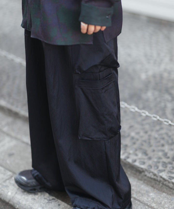 ANTHEM A-アンセムエーのSATIN MILITARY EASY PANTSのBLACK 公式通販サイトsession福岡セレクトショップ 