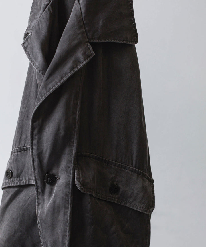 ANTHEM A-アンセムエーのPIGMENT CUPRO OPEN COLLAR SHIRTのCHARCOAL 公式通販サイトsession福岡セレクトショップ