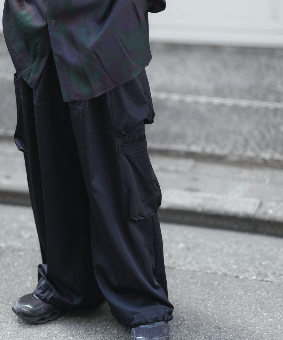 ANTHEM A-アンセムエーのSATIN MILITARY EASY PANTSのBLACK 公式通販サイトsession福岡セレクトショップ 