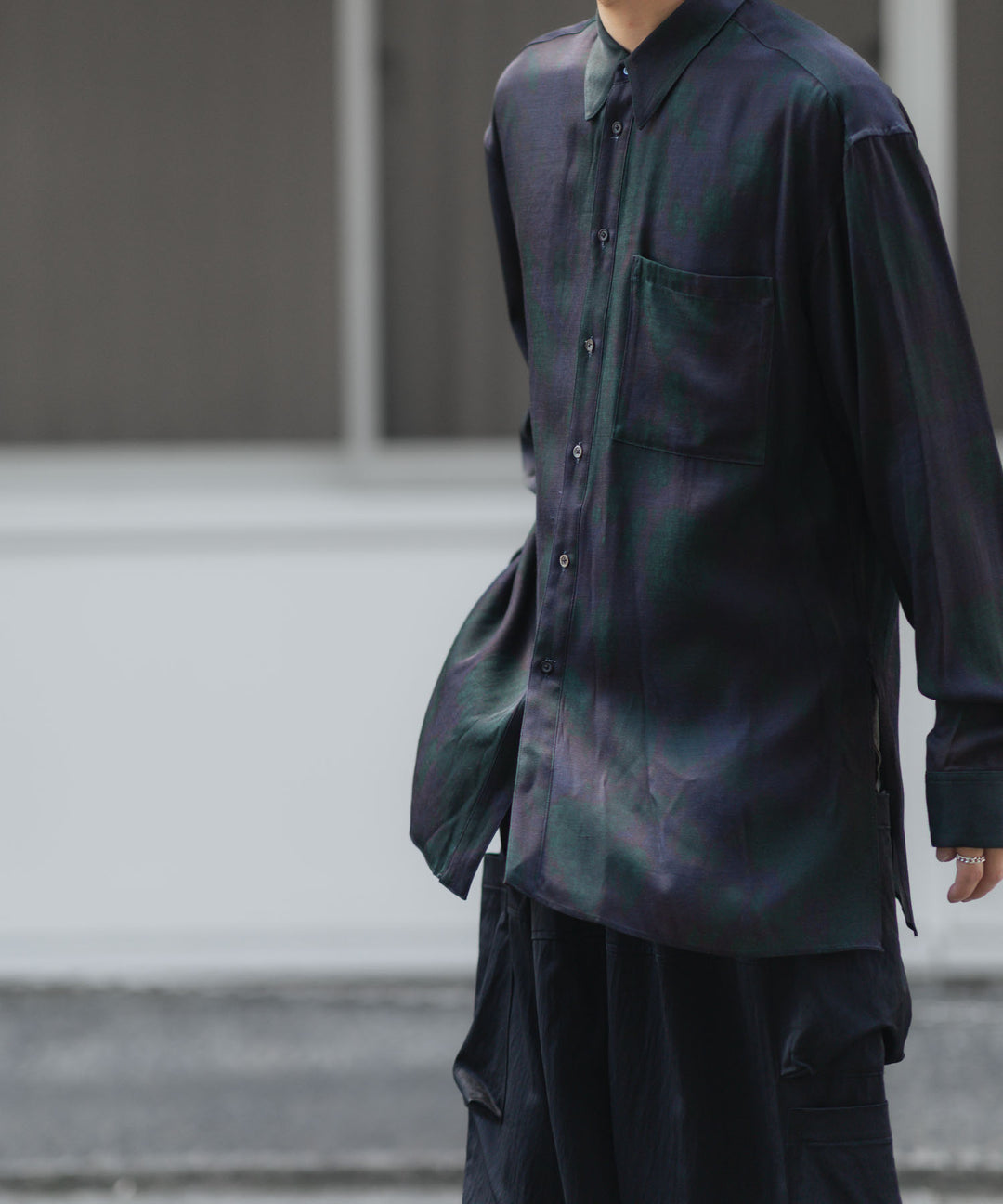 ANTHEM A-アンセムエーのLAYER PATTERN PRINTED SHIRTのFOG NAVY 公式通販サイトsession福岡セレクトショップ